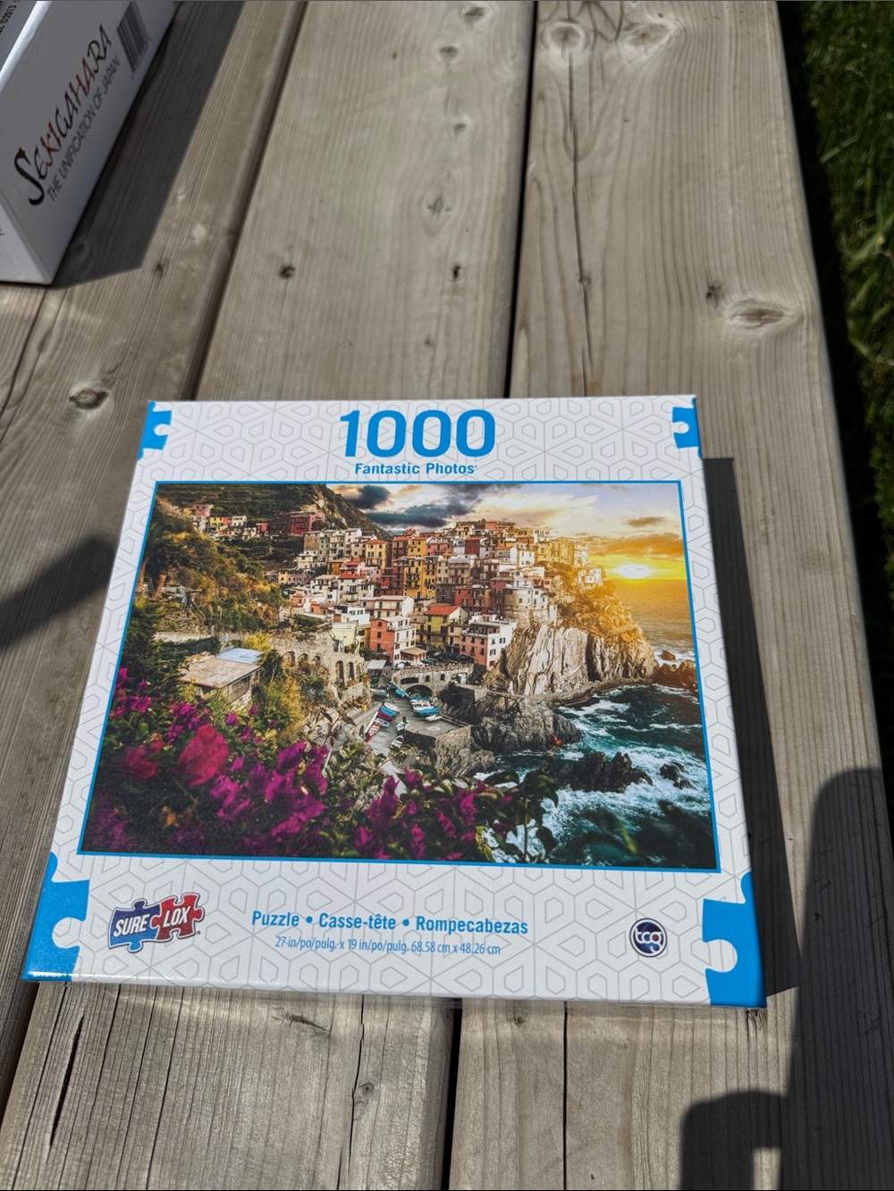 Sure Lox 1000-Piece Coastal Village Jigsaw Puzzle - Blue/White Box
